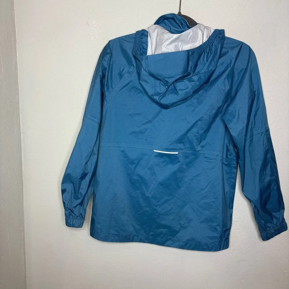 Kids REI Teal-Blue Hooded Shell Jacket Size 10-12